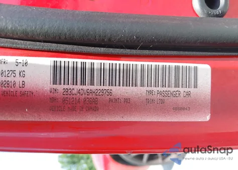 2010 Dodge Challenger Se из США, поврежденный, VIN 2B3CJ4DV6AH229756